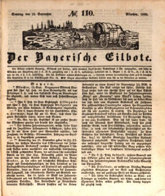 Baierscher Eilbote (Münchener Bote für Stadt und Land) Sonntag 13. September 1846