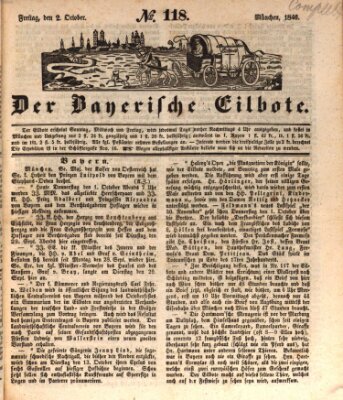 Baierscher Eilbote (Münchener Bote für Stadt und Land) Freitag 2. Oktober 1846