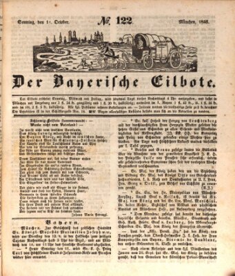 Baierscher Eilbote (Münchener Bote für Stadt und Land) Sonntag 11. Oktober 1846