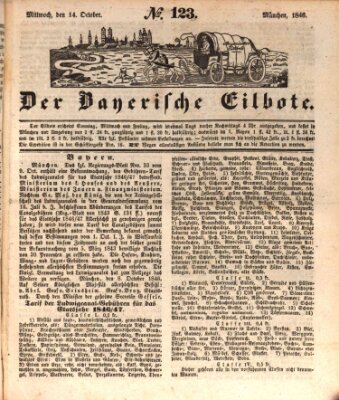 Baierscher Eilbote (Münchener Bote für Stadt und Land) Mittwoch 14. Oktober 1846