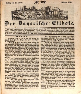 Baierscher Eilbote (Münchener Bote für Stadt und Land) Freitag 23. Oktober 1846