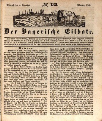 Baierscher Eilbote (Münchener Bote für Stadt und Land) Mittwoch 4. November 1846