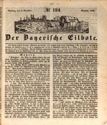 Baierscher Eilbote (Münchener Bote für Stadt und Land) Sonntag 8. November 1846