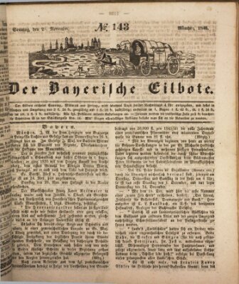 Baierscher Eilbote (Münchener Bote für Stadt und Land) Sonntag 29. November 1846