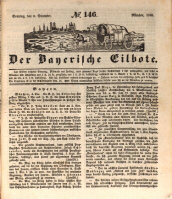 Baierscher Eilbote (Münchener Bote für Stadt und Land) Sonntag 6. Dezember 1846