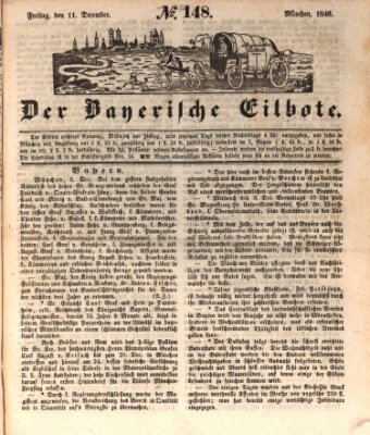 Baierscher Eilbote (Münchener Bote für Stadt und Land) Freitag 11. Dezember 1846