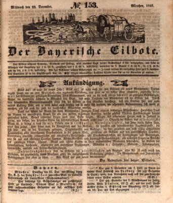 Baierscher Eilbote (Münchener Bote für Stadt und Land) Mittwoch 23. Dezember 1846