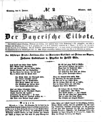 Baierscher Eilbote (Münchener Bote für Stadt und Land) Sonntag 3. Januar 1847