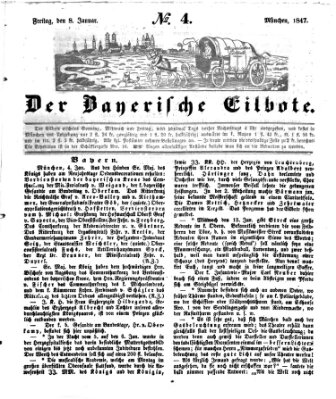 Baierscher Eilbote (Münchener Bote für Stadt und Land) Freitag 8. Januar 1847