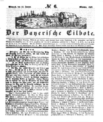 Baierscher Eilbote (Münchener Bote für Stadt und Land) Mittwoch 13. Januar 1847