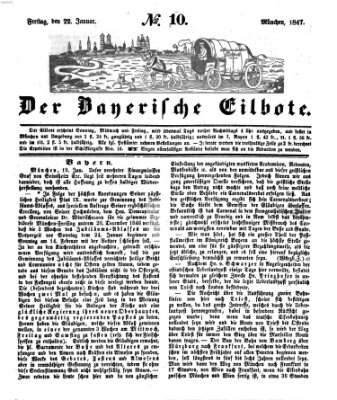 Baierscher Eilbote (Münchener Bote für Stadt und Land) Freitag 22. Januar 1847