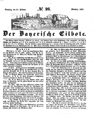 Baierscher Eilbote (Münchener Bote für Stadt und Land) Sonntag 28. Februar 1847