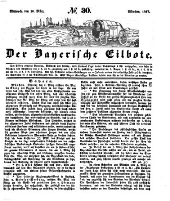 Baierscher Eilbote (Münchener Bote für Stadt und Land) Mittwoch 10. März 1847