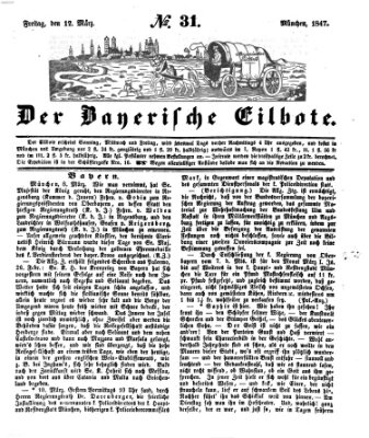 Baierscher Eilbote (Münchener Bote für Stadt und Land) Freitag 12. März 1847