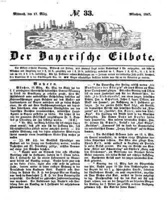 Baierscher Eilbote (Münchener Bote für Stadt und Land) Mittwoch 17. März 1847