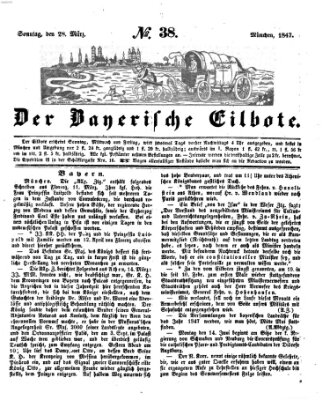 Baierscher Eilbote (Münchener Bote für Stadt und Land) Sonntag 28. März 1847