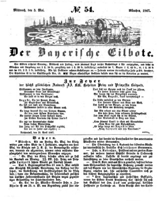 Baierscher Eilbote (Münchener Bote für Stadt und Land) Mittwoch 5. Mai 1847