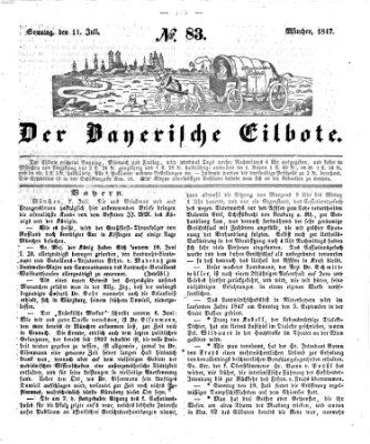 Baierscher Eilbote (Münchener Bote für Stadt und Land) Sonntag 11. Juli 1847