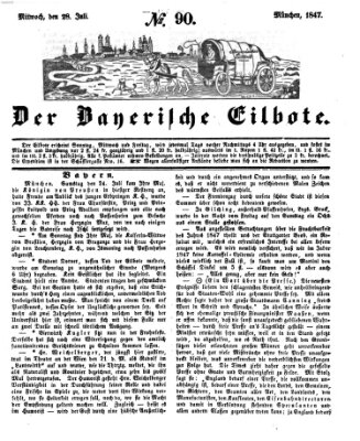Baierscher Eilbote (Münchener Bote für Stadt und Land) Mittwoch 28. Juli 1847