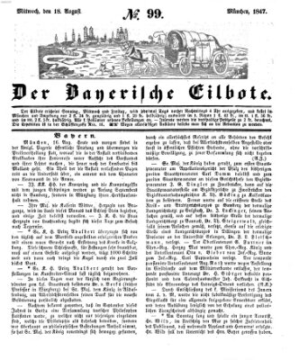 Baierscher Eilbote (Münchener Bote für Stadt und Land) Mittwoch 18. August 1847