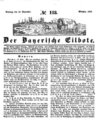 Baierscher Eilbote (Münchener Bote für Stadt und Land) Sonntag 19. September 1847