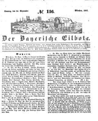 Baierscher Eilbote (Münchener Bote für Stadt und Land) Sonntag 26. September 1847