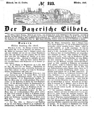 Baierscher Eilbote (Münchener Bote für Stadt und Land) Mittwoch 13. Oktober 1847