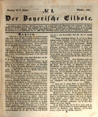 Baierscher Eilbote (Münchener Bote für Stadt und Land) Sonntag 2. Januar 1848