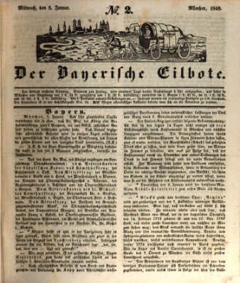 Baierscher Eilbote (Münchener Bote für Stadt und Land) Mittwoch 5. Januar 1848