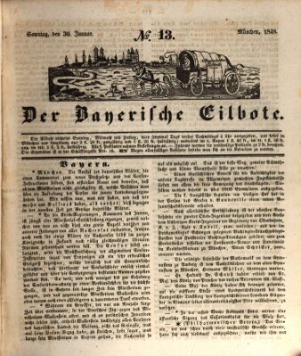 Baierscher Eilbote (Münchener Bote für Stadt und Land) Sonntag 30. Januar 1848