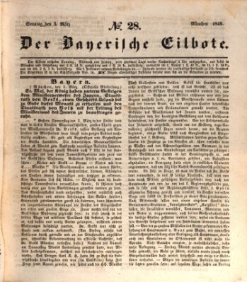 Baierscher Eilbote (Münchener Bote für Stadt und Land) Sonntag 5. März 1848