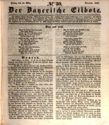 Baierscher Eilbote (Münchener Bote für Stadt und Land) Freitag 10. März 1848
