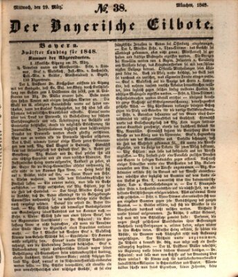 Baierscher Eilbote (Münchener Bote für Stadt und Land) Mittwoch 29. März 1848