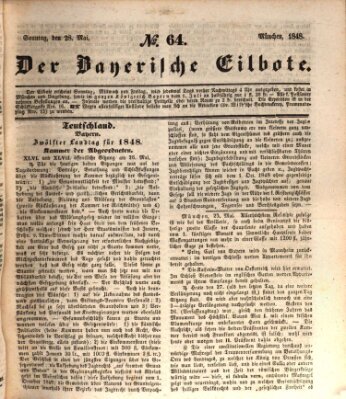 Baierscher Eilbote (Münchener Bote für Stadt und Land) Sonntag 28. Mai 1848