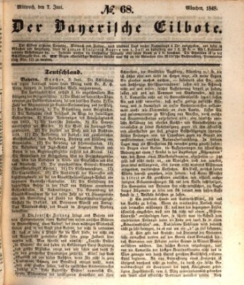 Baierscher Eilbote (Münchener Bote für Stadt und Land) Mittwoch 7. Juni 1848