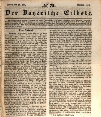 Baierscher Eilbote (Münchener Bote für Stadt und Land) Freitag 16. Juni 1848