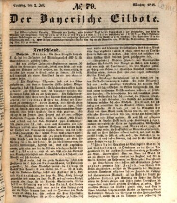 Baierscher Eilbote (Münchener Bote für Stadt und Land) Sonntag 2. Juli 1848