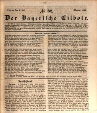 Baierscher Eilbote (Münchener Bote für Stadt und Land) Sonntag 9. Juli 1848