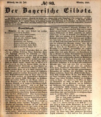 Baierscher Eilbote (Münchener Bote für Stadt und Land) Mittwoch 12. Juli 1848