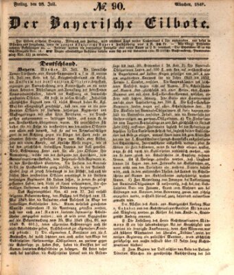 Baierscher Eilbote (Münchener Bote für Stadt und Land) Freitag 28. Juli 1848