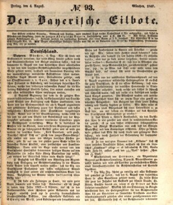 Baierscher Eilbote (Münchener Bote für Stadt und Land) Freitag 4. August 1848