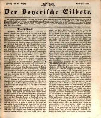 Baierscher Eilbote (Münchener Bote für Stadt und Land) Freitag 11. August 1848