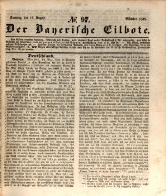 Baierscher Eilbote (Münchener Bote für Stadt und Land) Sonntag 13. August 1848