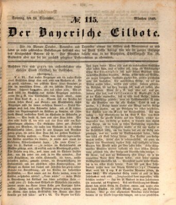 Baierscher Eilbote (Münchener Bote für Stadt und Land) Sonntag 24. September 1848