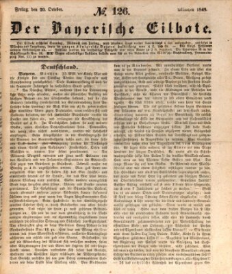 Baierscher Eilbote (Münchener Bote für Stadt und Land) Freitag 20. Oktober 1848