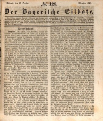 Baierscher Eilbote (Münchener Bote für Stadt und Land) Mittwoch 25. Oktober 1848