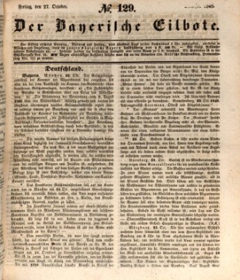 Baierscher Eilbote (Münchener Bote für Stadt und Land) Freitag 27. Oktober 1848