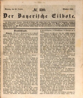 Baierscher Eilbote (Münchener Bote für Stadt und Land) Sonntag 29. Oktober 1848