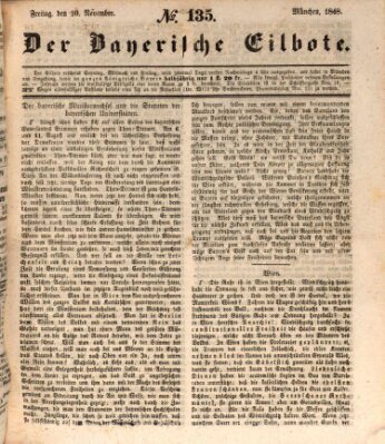 Baierscher Eilbote (Münchener Bote für Stadt und Land) Freitag 10. November 1848