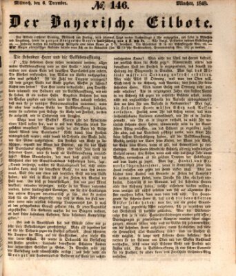 Baierscher Eilbote (Münchener Bote für Stadt und Land) Mittwoch 6. Dezember 1848